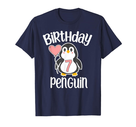 7th Birthday Penguin Shirt - 7 Year Old Birthday T-Shirt T-Shirt