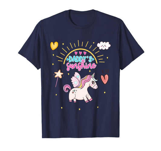 Unicorn with Wings Daddy's Sunshine Daddy's Favorite T-Shirt