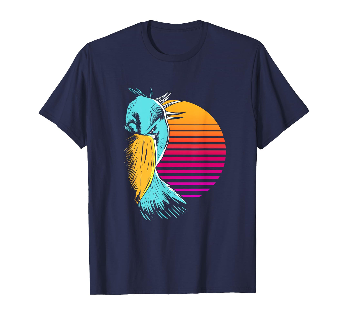 Retro Sunset Shoebill Stork Shoe Bill Bird T-Shirt
