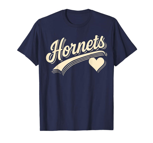 Vintage Hornets Heart Name Gift for Men Women Kid Boy Girl T-Shirt
