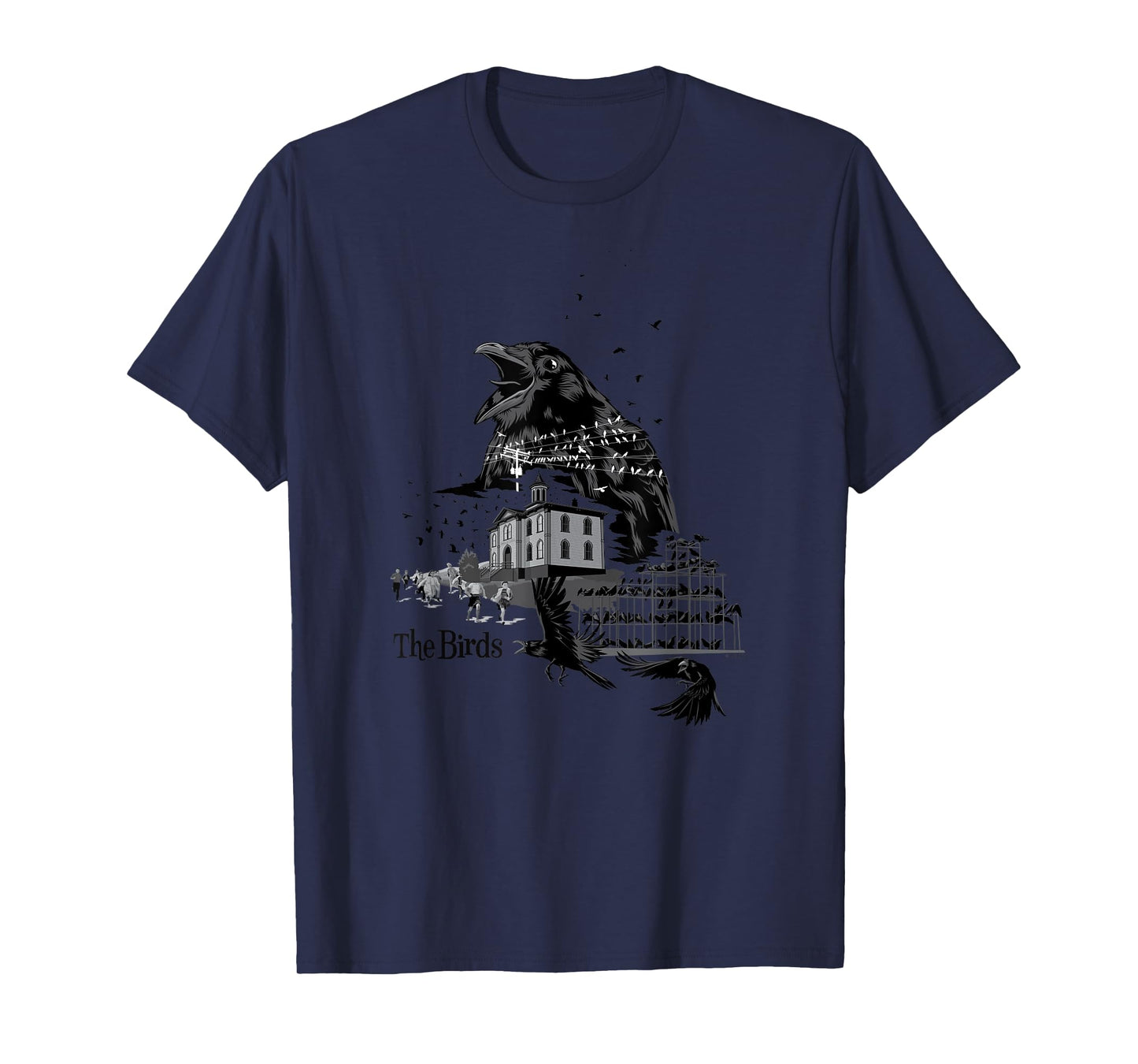 The Birds Alfred Hitchcock Collage T-Shirt