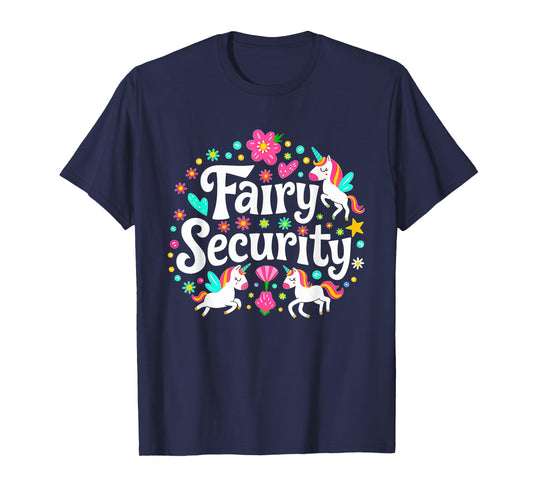 Fairy Security Unicorn Halloween Costume Adult Mom Dad T-Shirt