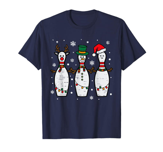 Christmas Bowling Hat Santa Bowler Xmas Sport Men Women Kids T-Shirt