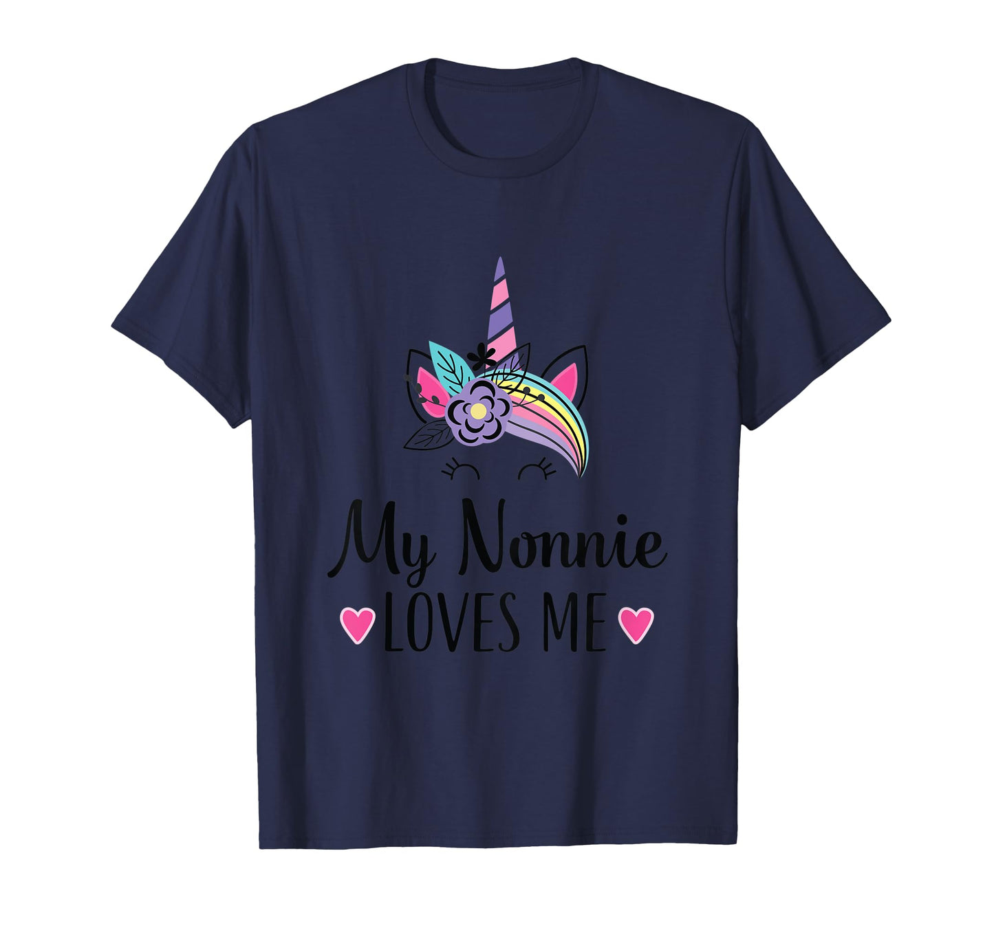 Kids My Nonnie Loves Me Granddaughter Unicorn T-Shirt