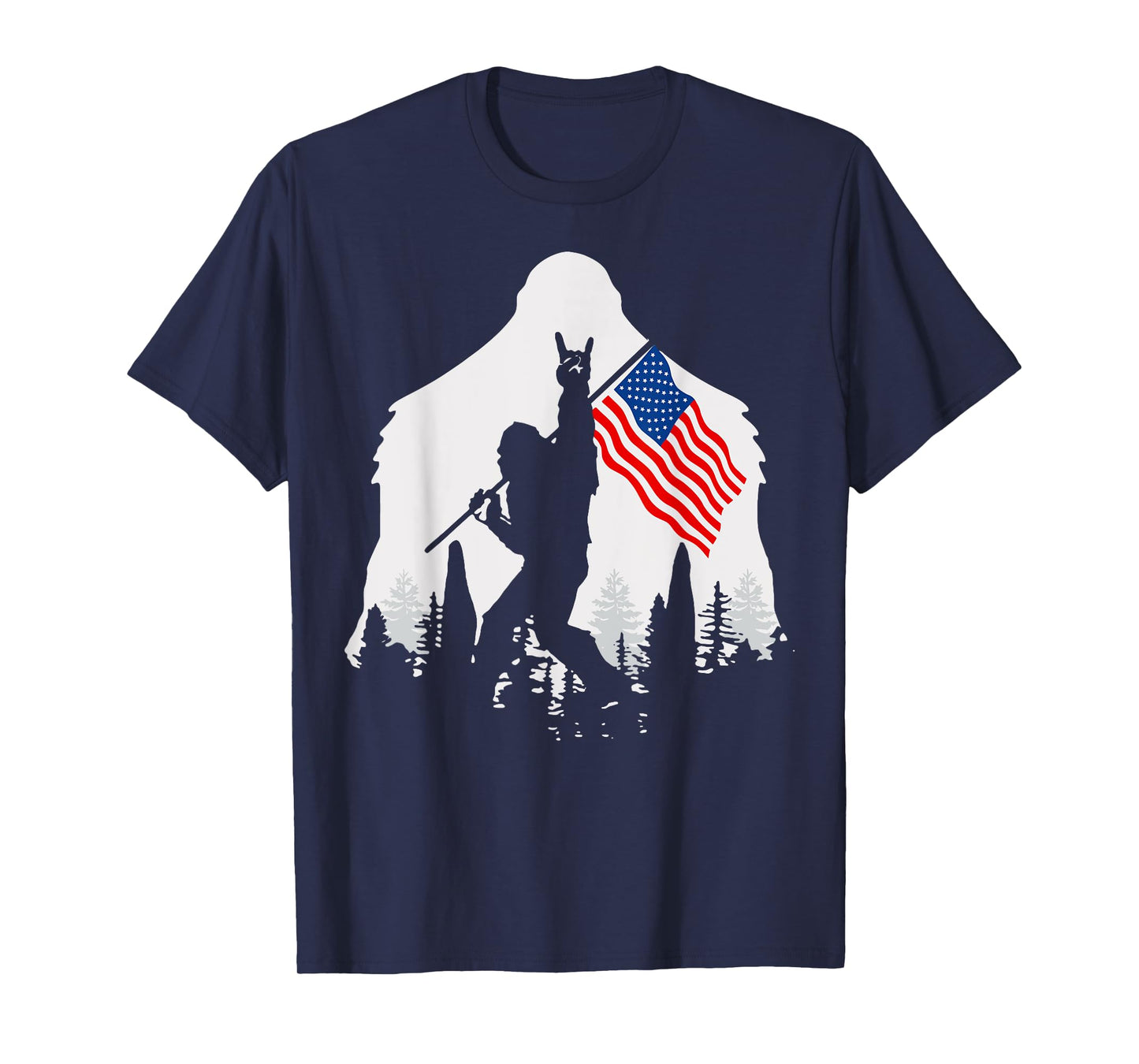 4th of July Shirt Bigfoot Sasquatch USA American Flag T-Shirt