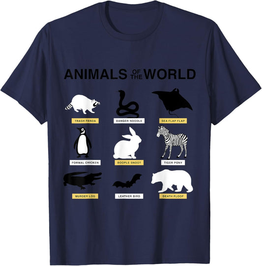 Animals Of The World T-Shirt Funny Rare Animals Memes Shirt T-Shirt