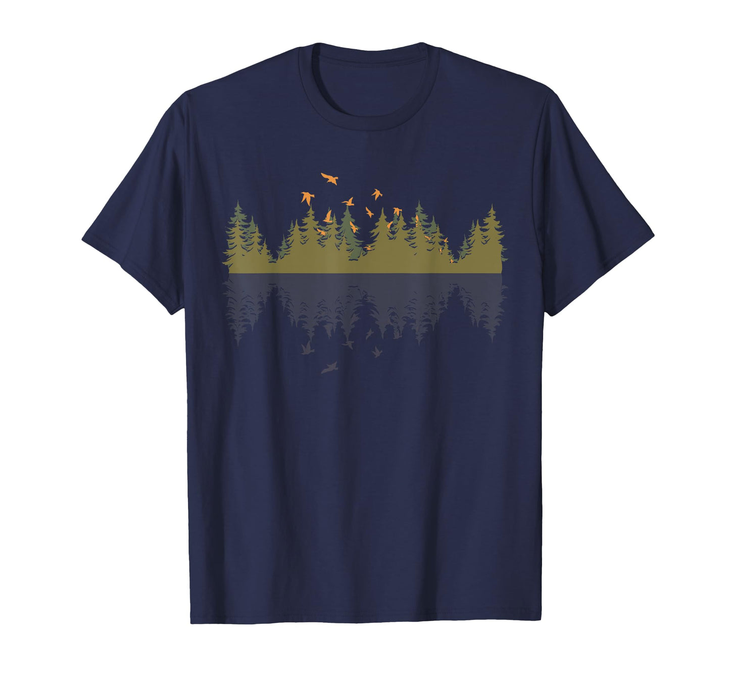 Trees Reflection Birds Trees Nature Wildlife Outdoors Forest T-Shirt