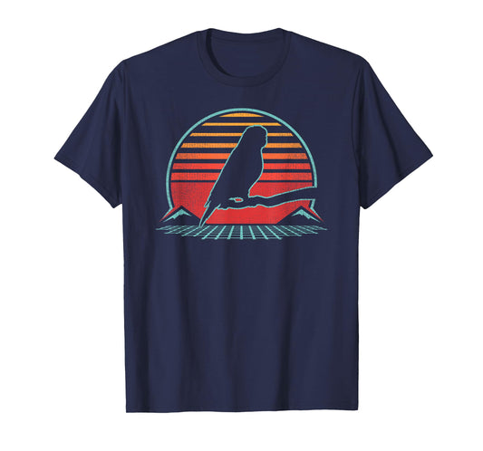 Budgie Budgerigar Pet Bird Retro Parakeet Vintage 80s Style T-Shirt
