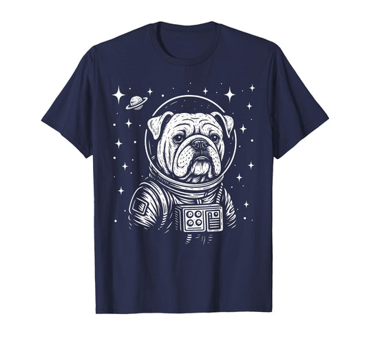 Astronaut English Bulldog Space Galaxy Dog Lovers T-Shirt