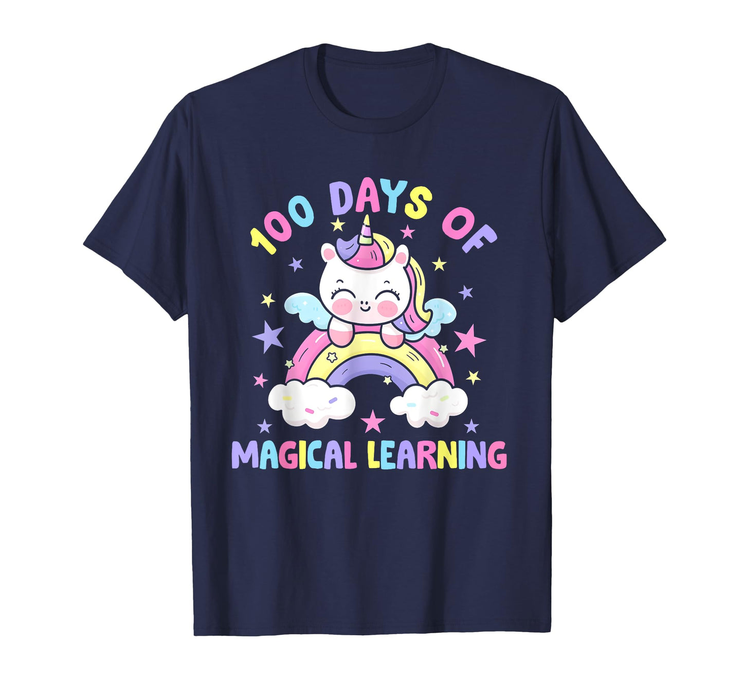 100th Day Of School Unicorn Girls 100 Days Of School Girls T-Shirt