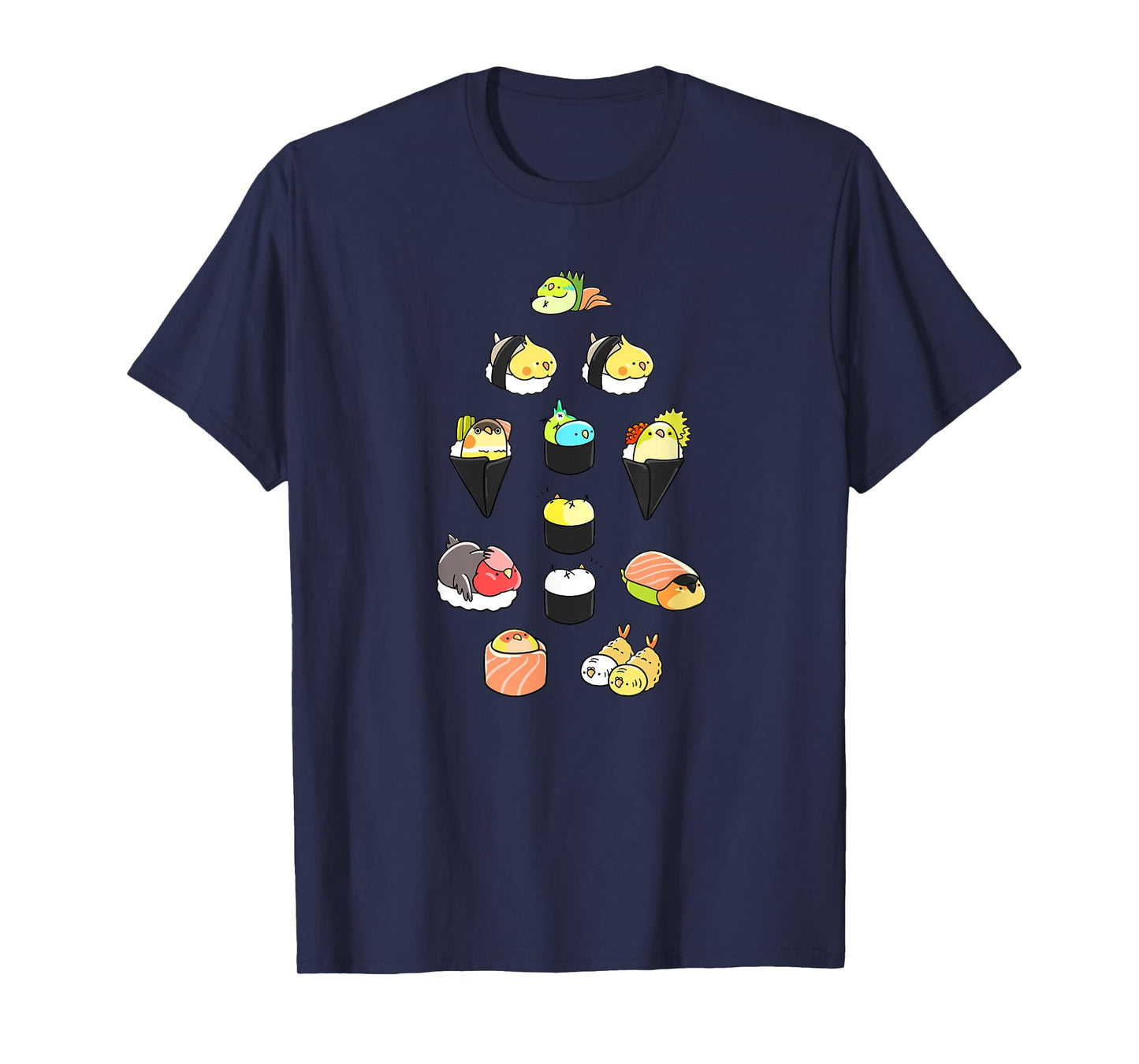 Bird Sushi Rolls Tempura Funny Fowl Animal Bird Lover Gift T-Shirt
