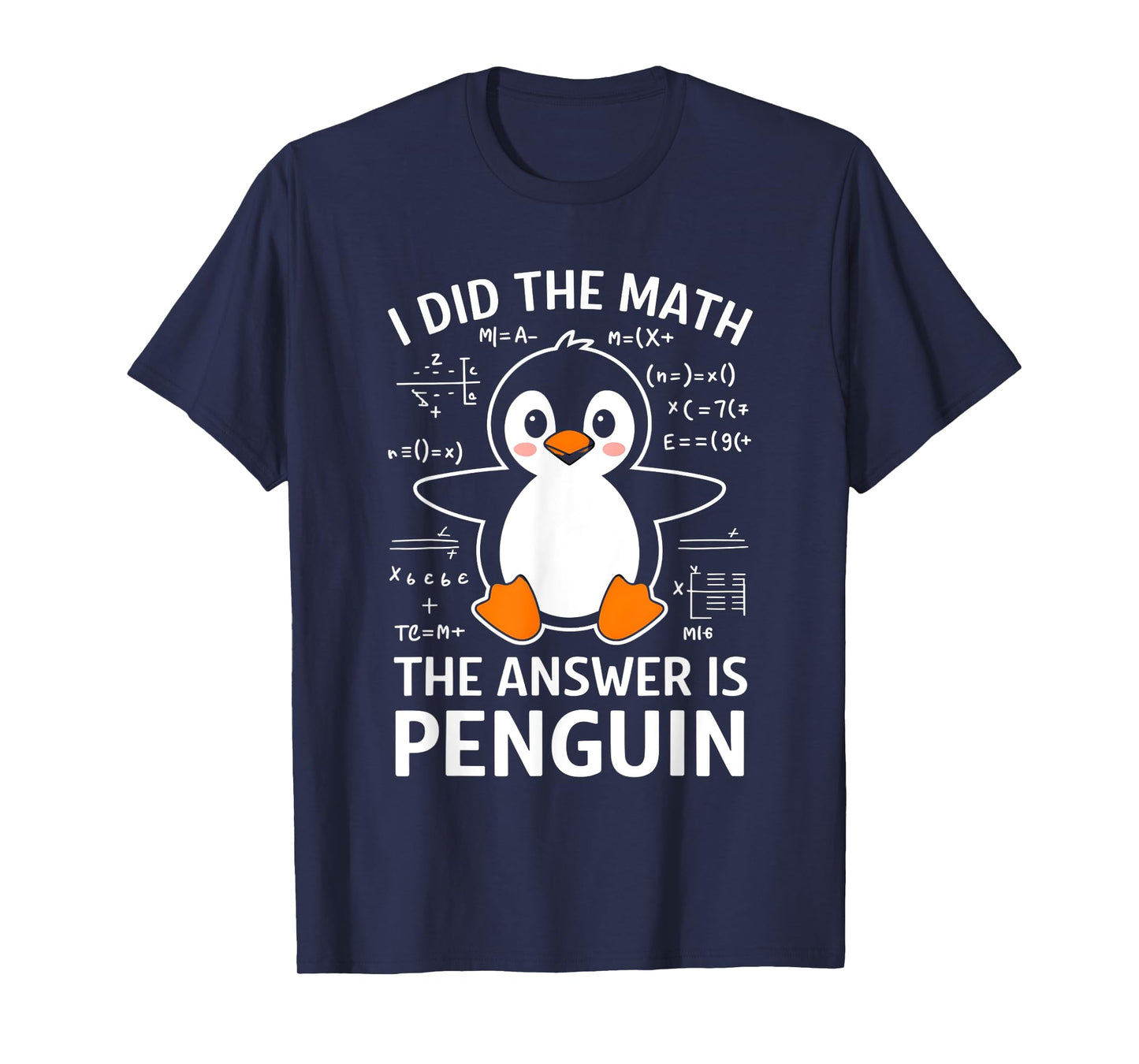 Cute Penguin With Math Design T-Shirt