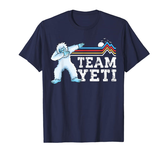 Dabbing Yeti Vintage Sunset mountain bigfoot lover team yeti T-Shirt