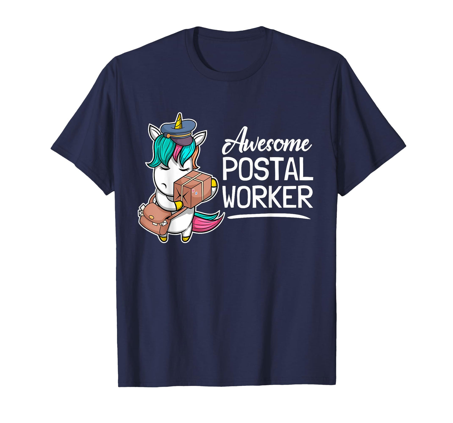 Funny Postal Worker Mailman I Awesome Unicorn Postman T-Shirt