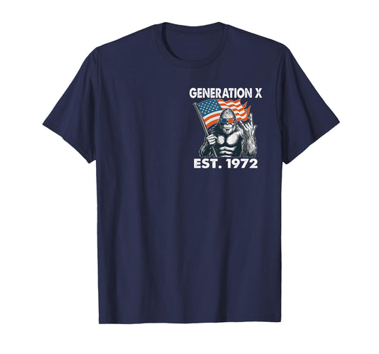 Gen X 1972 Walk Away I Am A Grumpy Old Man Bigfoot (2 SIDES) T-Shirt