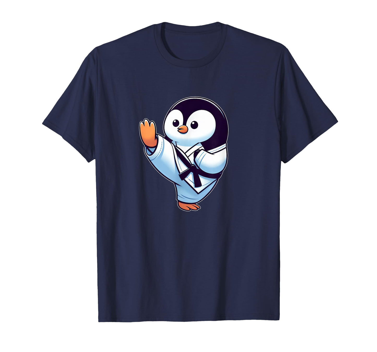 Cute Cartoon Penguin Karate Martial Arts T-Shirt