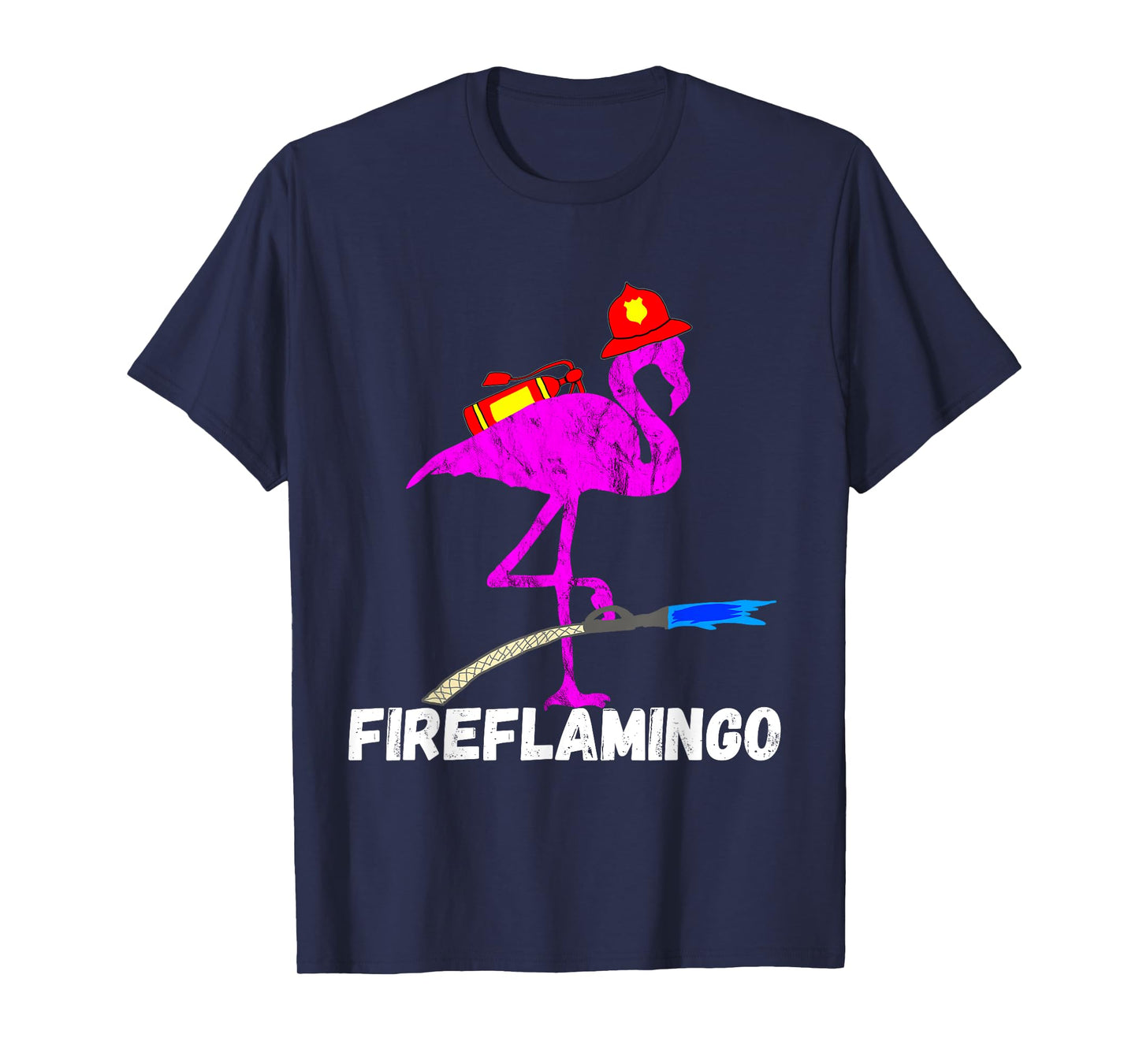 Fire Fighter Flamingo Exotic Bird Firefighter Fireman TShirt T-Shirt