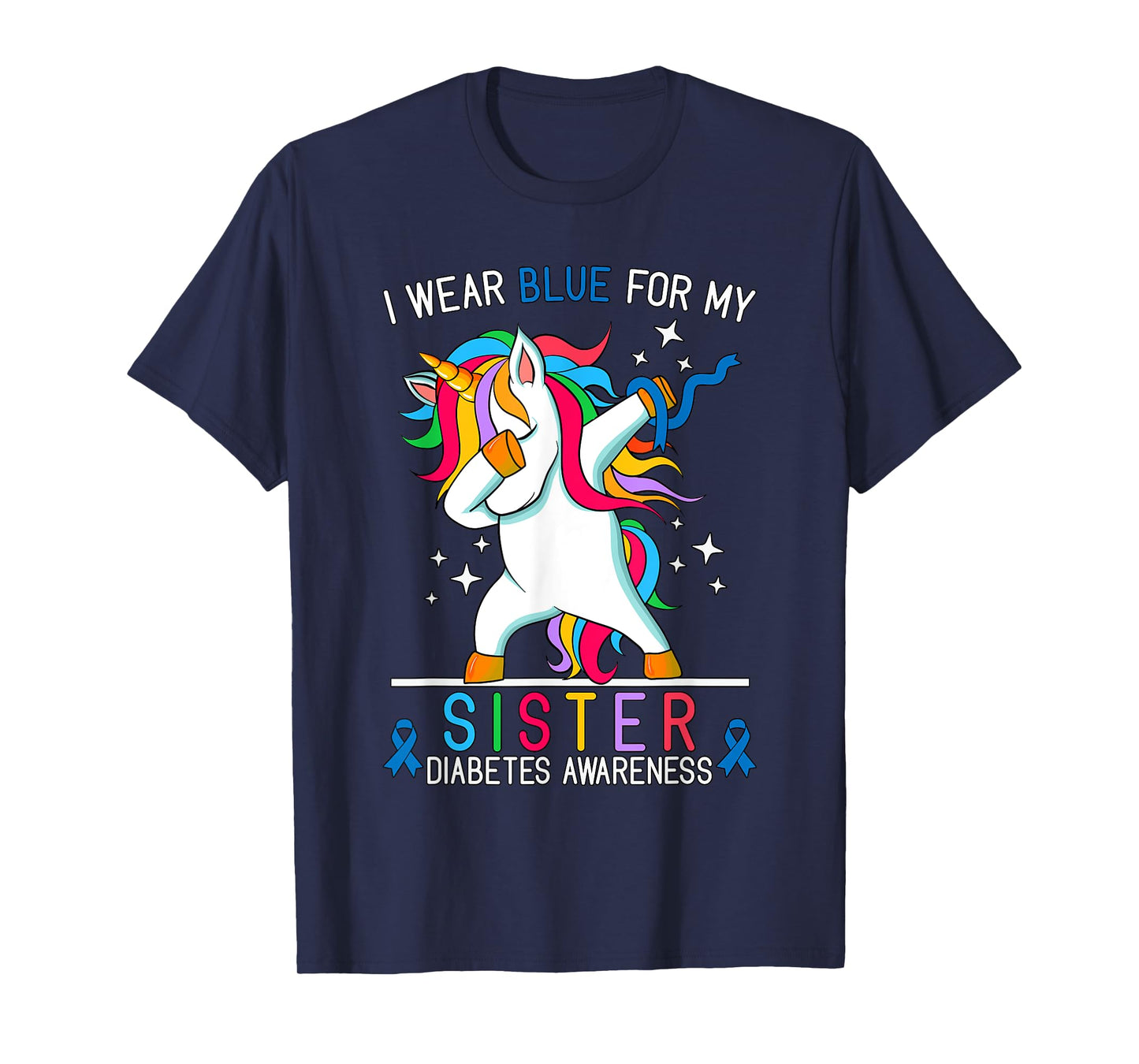 I Wear Blue For My Sister Type One Diabetes Awareness Kids T-Shirt