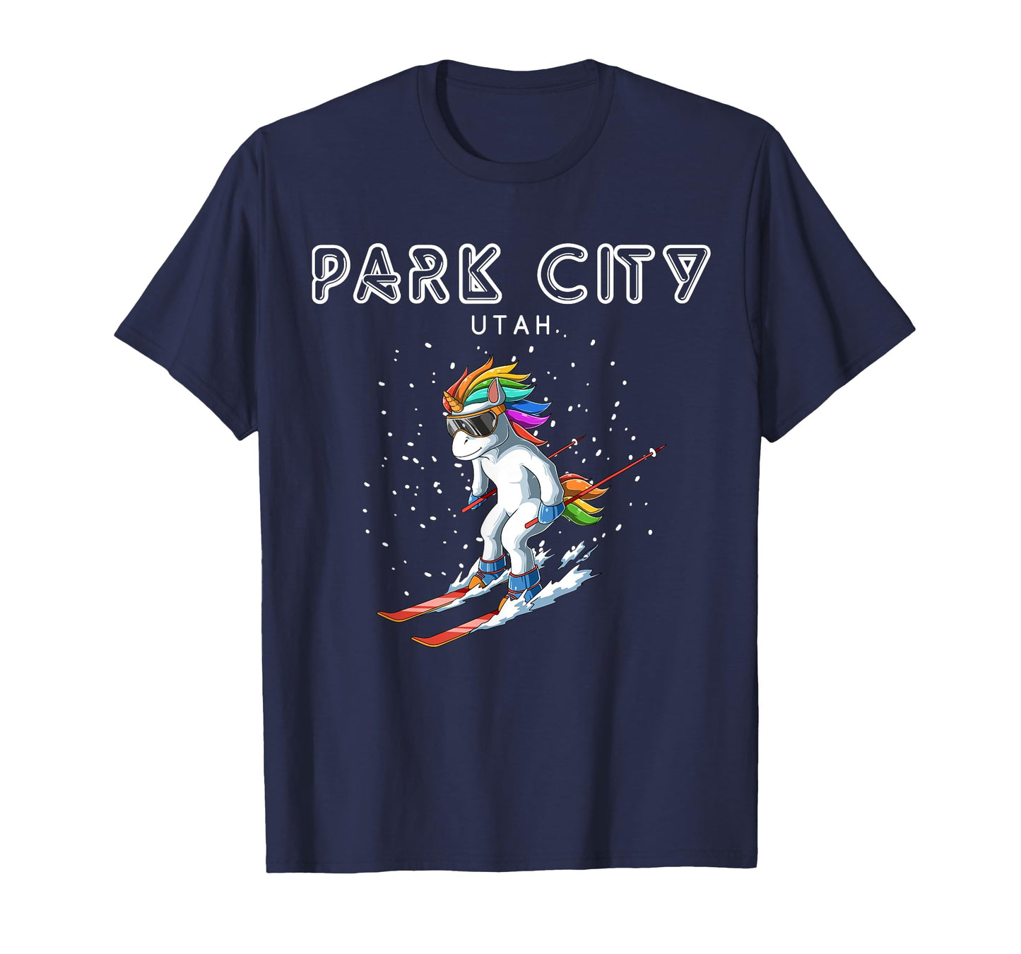 Park City Utah - Unicorn USA Ski Resort 80s Retro Gift T-Shirt