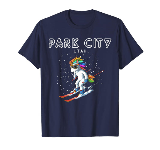 Park City Utah - Unicorn USA Ski Resort 80s Retro Gift T-Shirt