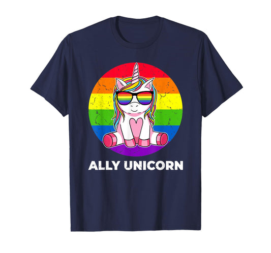 Ally Unicorn Gay Pride LGBT Flag T-Shirt