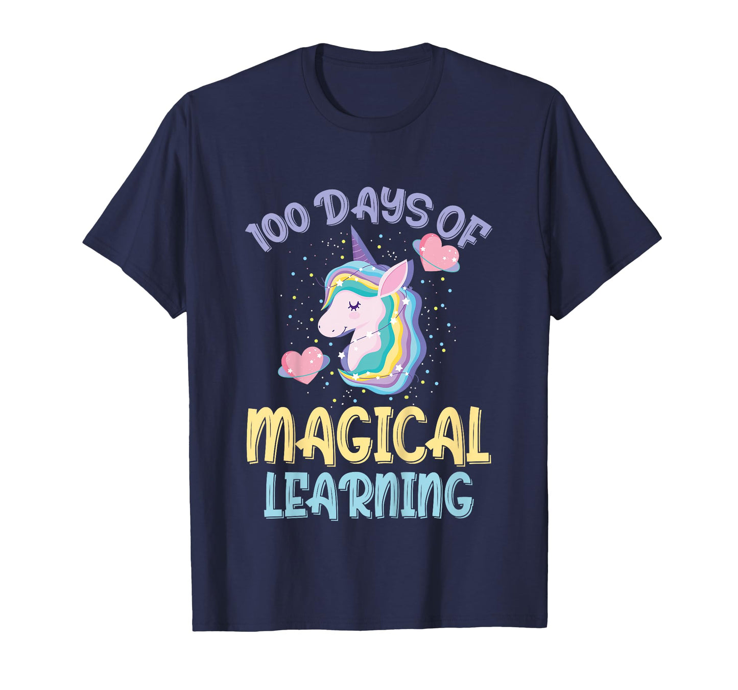 100 Days Of Magical Learning 100th Day Of School Unicorn T-Shirt