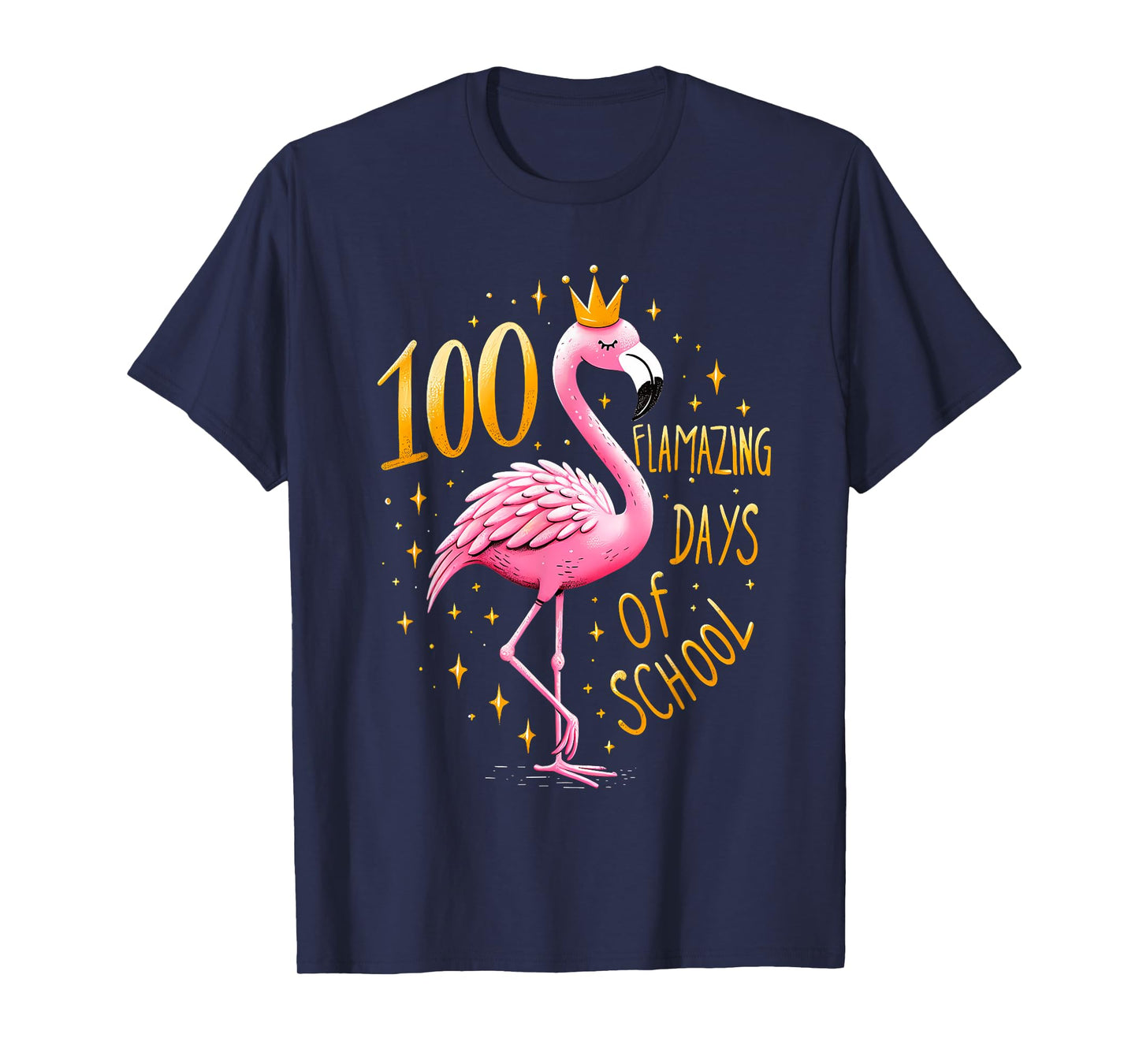 100th School Day 100 Flaming School Days Flamingo T-Shirt
