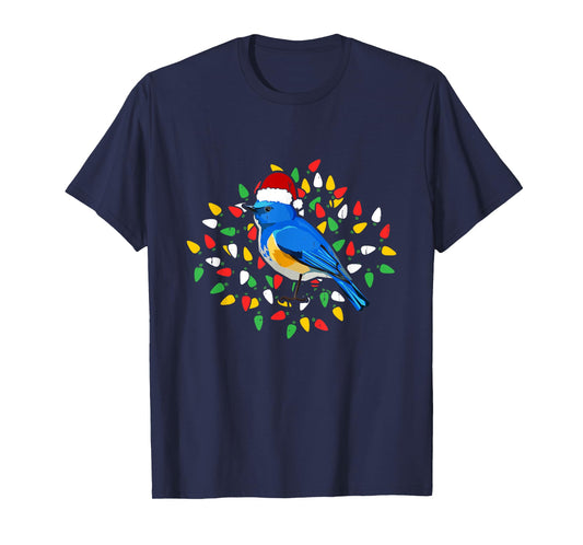 Holiday Xmas Santa Hat Himalayan Bluetail Bird Christmas T-Shirt