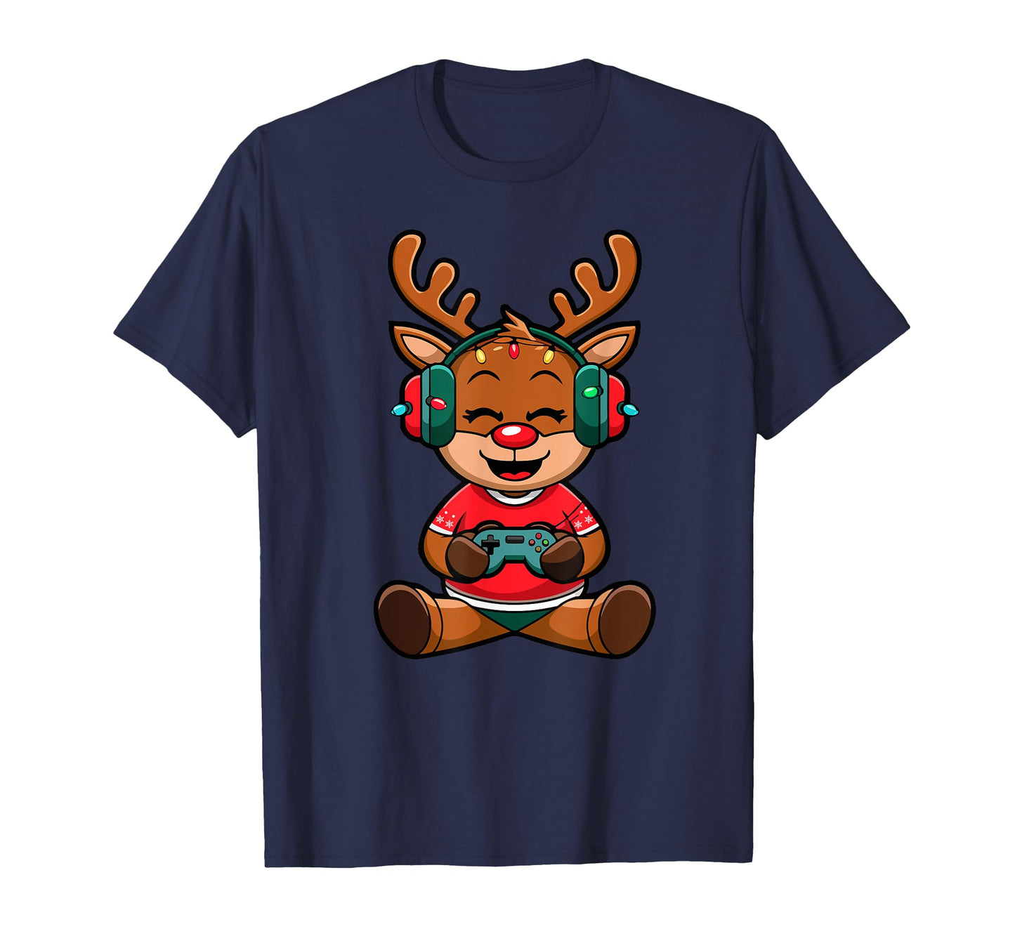Funny Christmas Gamer Reindeer Gaming Kids Christmas Boys T-Shirt