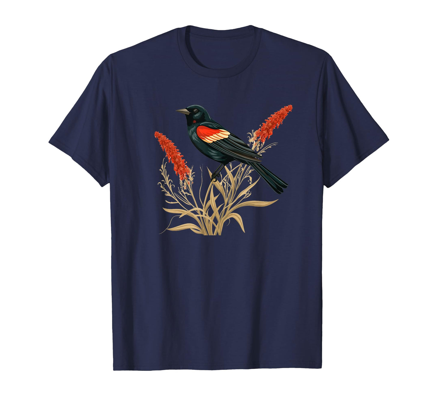 Floral Red-Winged Blackbird Red Winged Blackbird T-Shirt