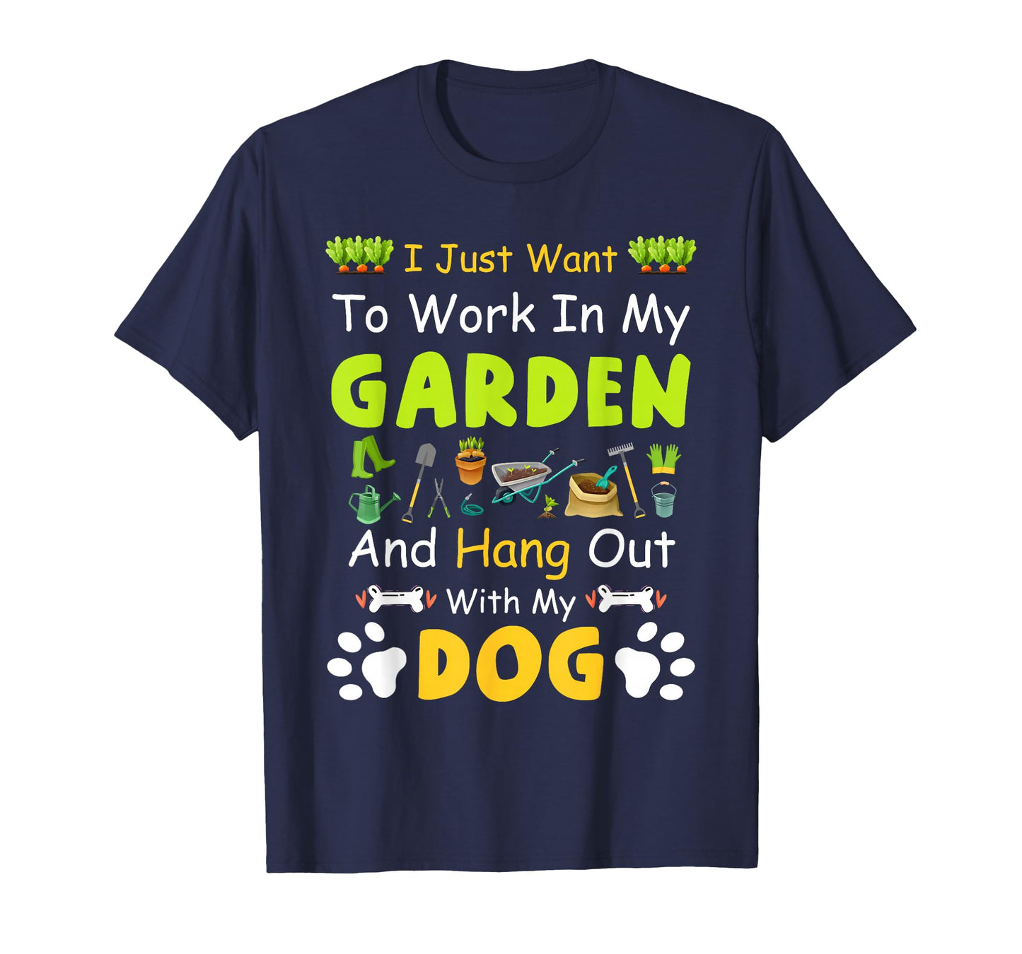 Hang Out With My dog Funny Gardening Dog Lovers T-Shirt - Black, Unisex-Adults & Kids, Short Sleeve, Classic Fit, Cotton, Polyester, Small