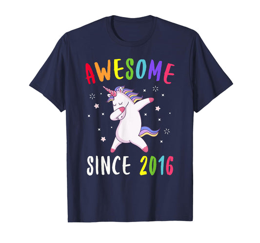 Awesome Since 2016 Dabbing Unicorn T-Shirt