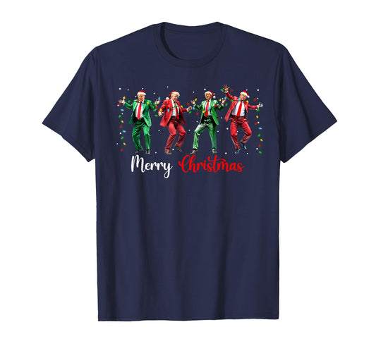 Funny Trump Dance Santa Claus Merry Christmas Pajamas YMCA T-Shirt