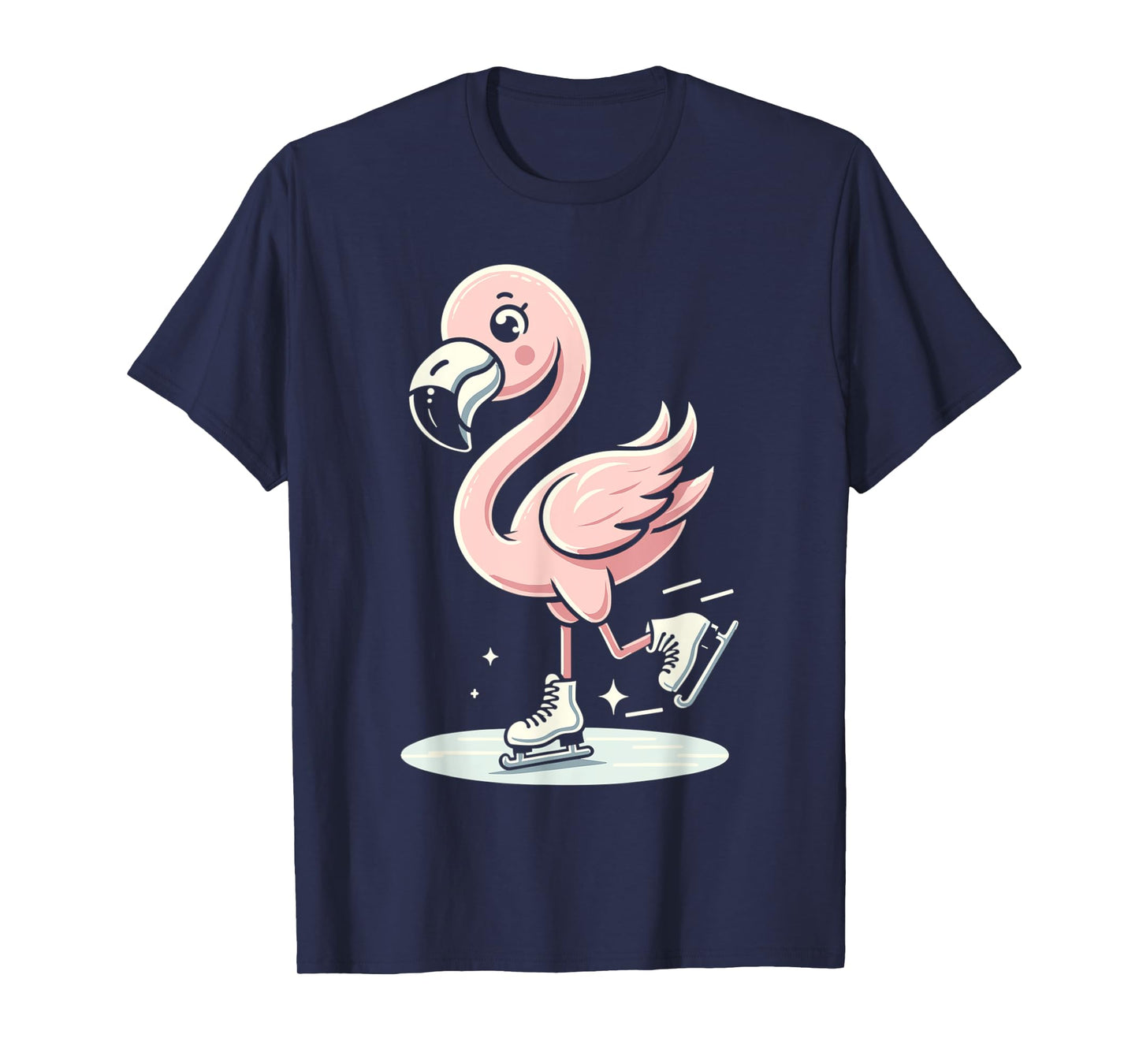 Cute Flamingo Ice Skating Skater Figure Skating For Girls T-Shirt