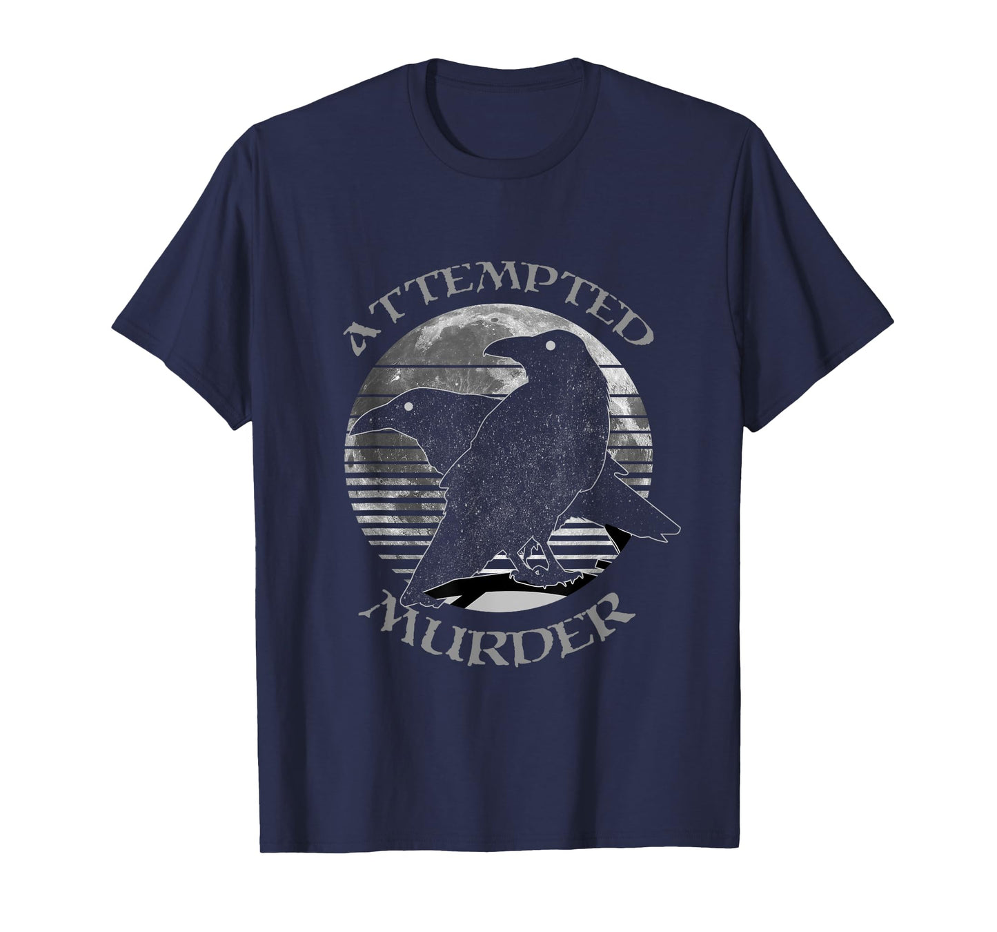 Raven Crow Retro Moon Attempted Murder Wiccan Pagan Gift T-Shirt