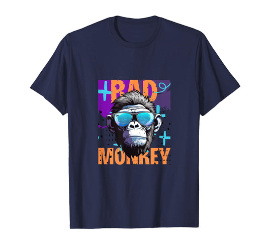 Jon De Voui Bad Monkey T-Shirt - Unisex-Adults, Kids - Black - Small - Short Sleeve