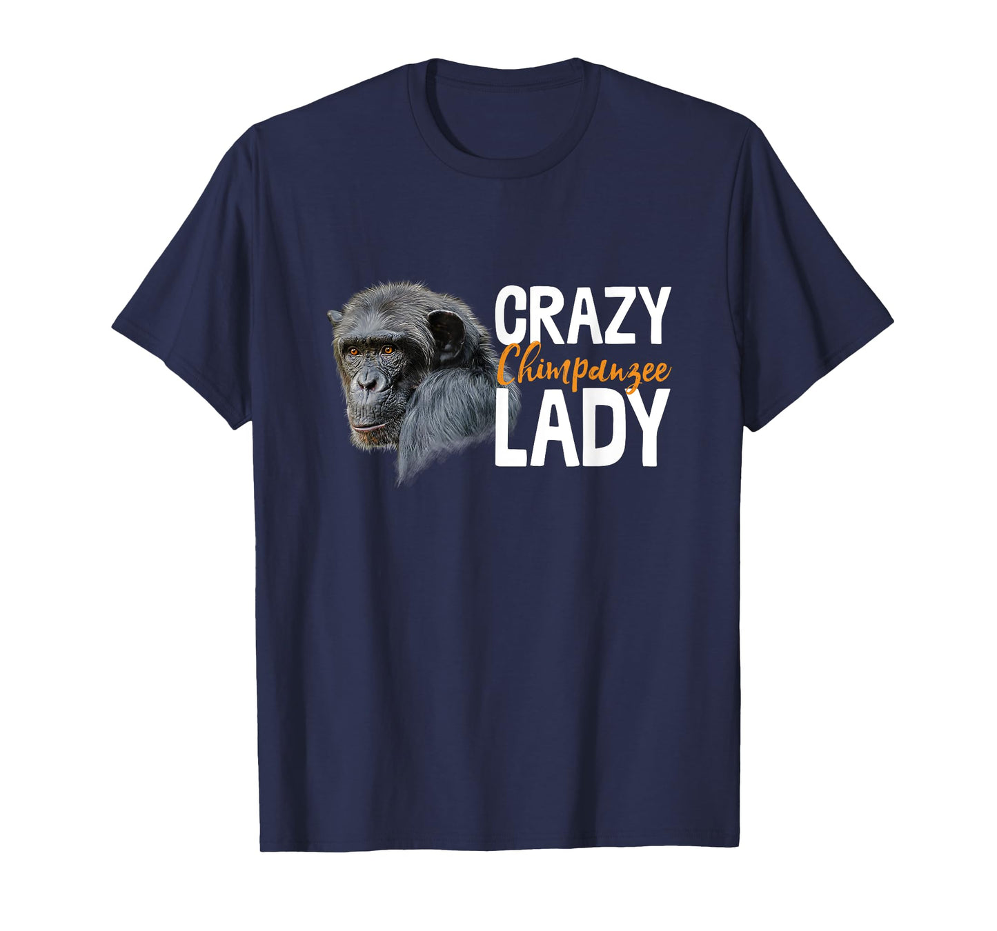 Crazy Chimpanzee Lady Art Monkey Chimp Ape Animal Novelty T-Shirt