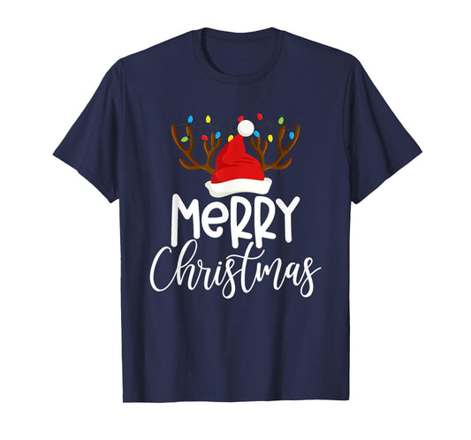 Merry Christmas Xmas Santa Squad Reindeer Pajamas Holiday T-Shirt