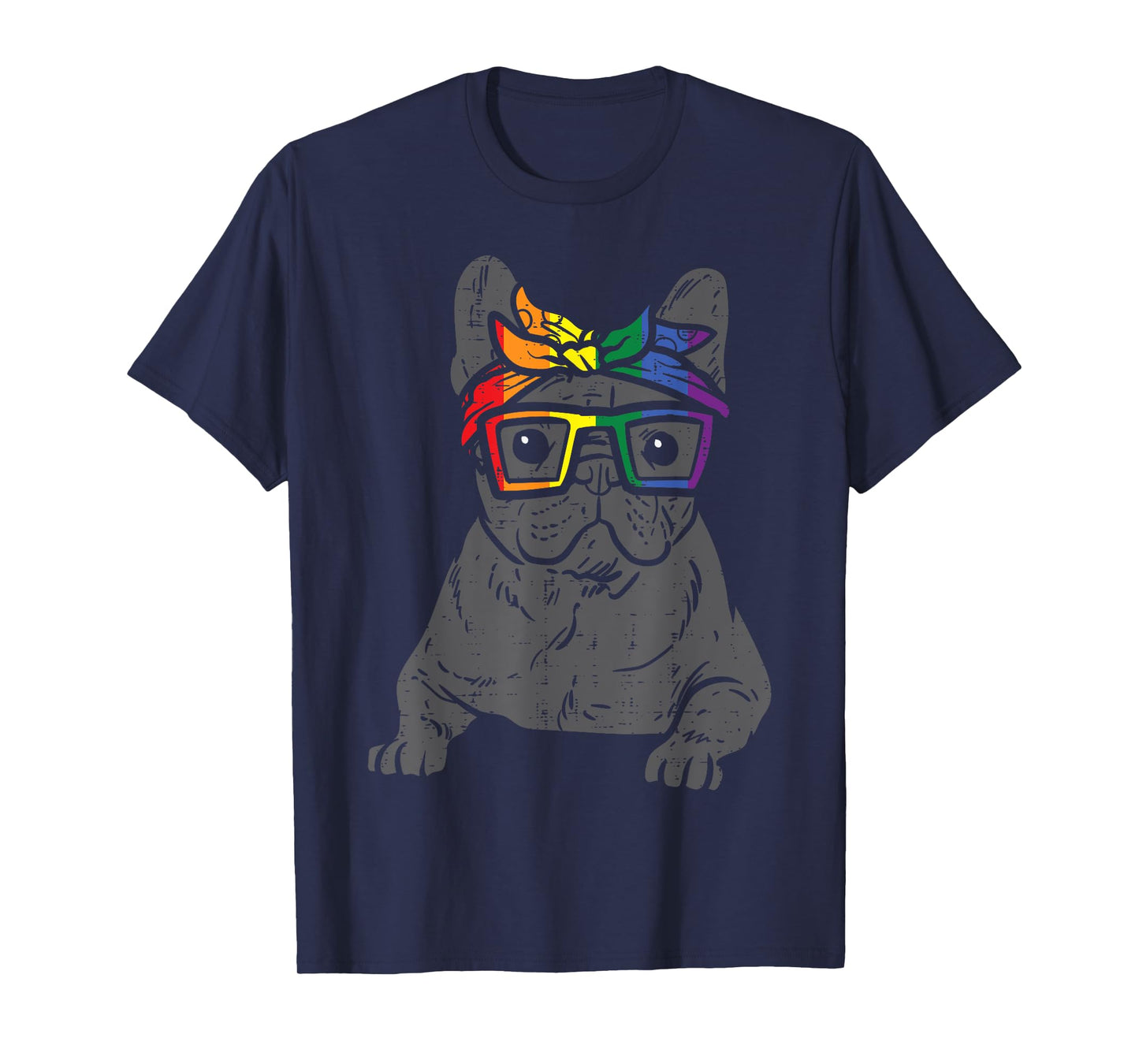 French Bulldog Frenchie Dog LGBTQ Rainbow Flag Gay Pride Men Women T-Shirt