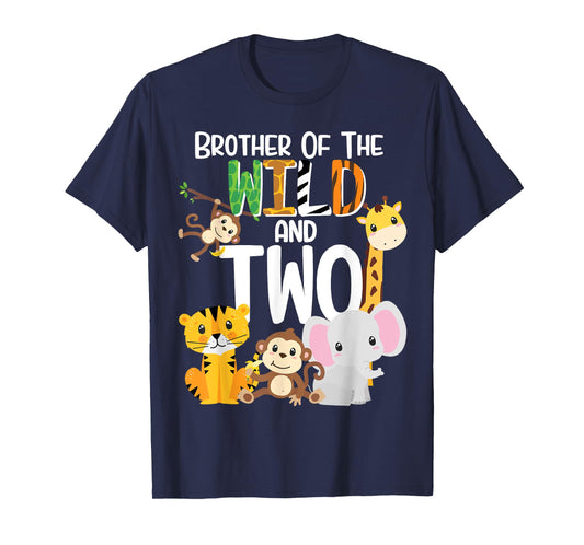 Brother of the Wild and Two Zoo Theme Birthday Safari Jungle T-Shirt