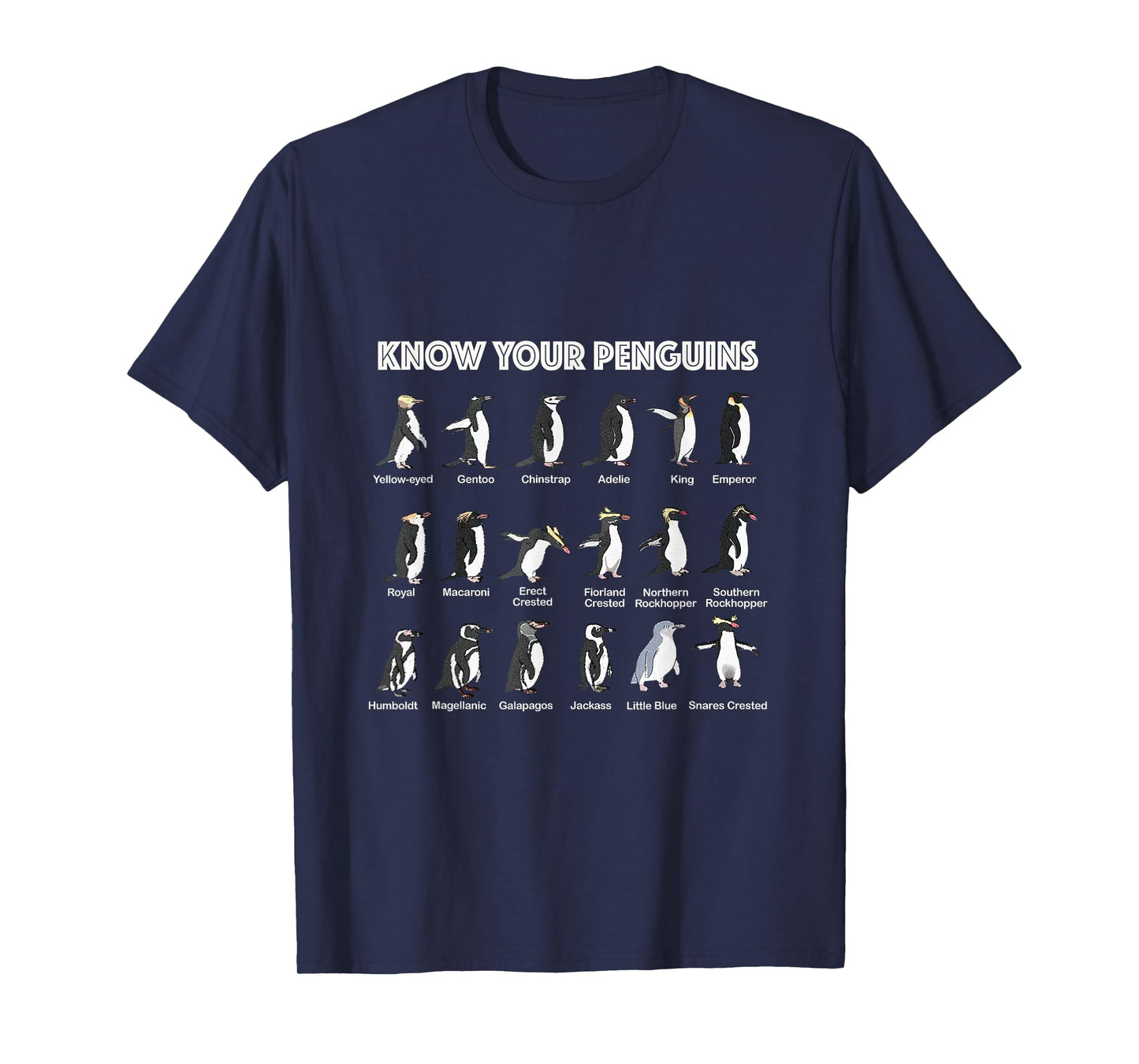 Know Your Penguins Penguin Antarctic Birds Animals Marine T-Shirt
