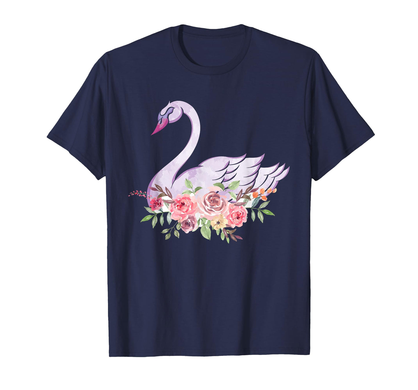 Flower Crown Cute Bird Women Gift Beautiful Swan T-Shirt