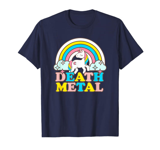 Death Metal Funny Rainbow Unicorn Novelty T-Shirt T-Shirt