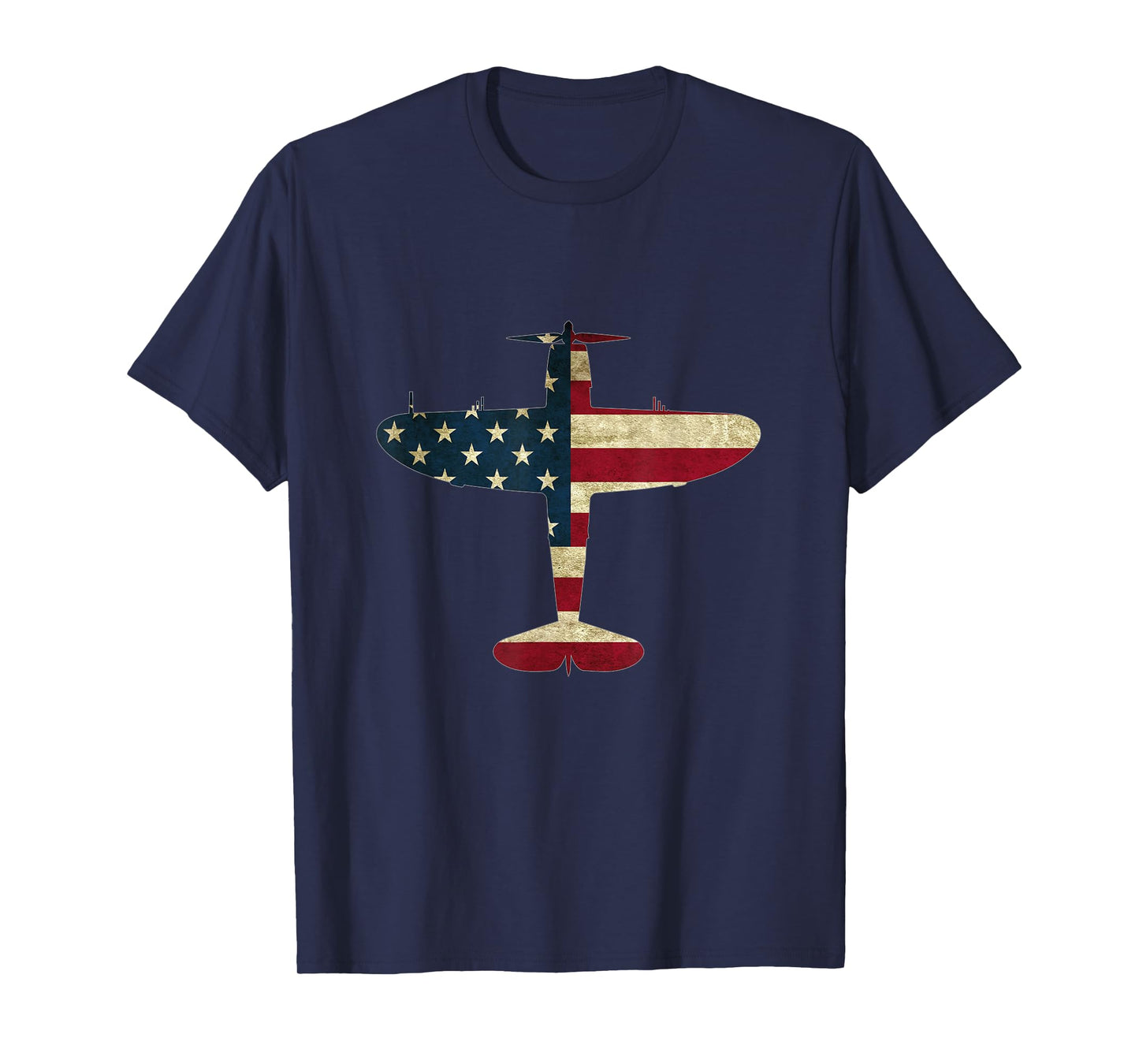 Retro USA Flag P-47 Thunderbolt Aircraft Warbird Pilot Gift T-Shirt