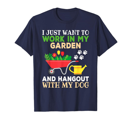 Funny Gardener Dog Lover Garden Women Men T-Shirt