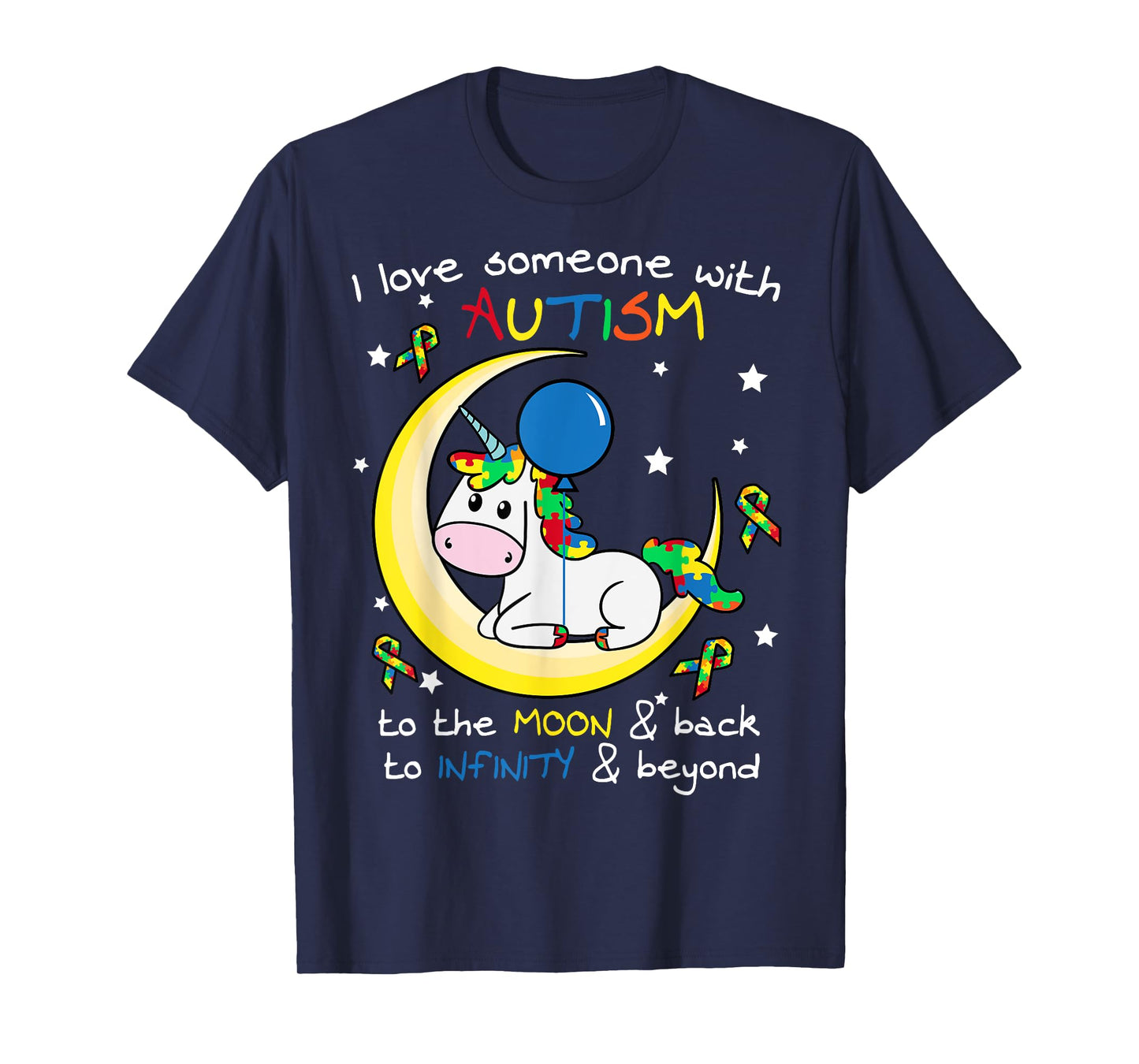 Unicorn Puzzle Moon Star Inspirational Autism Awareness Gift T-Shirt