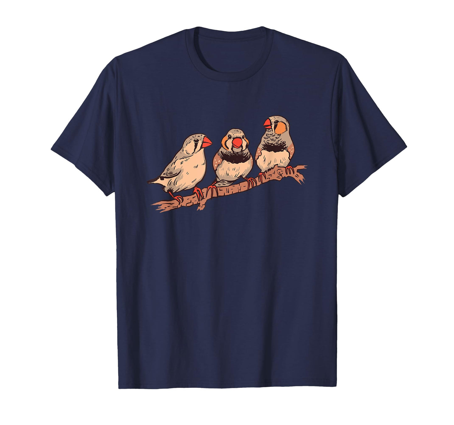 Three Zebra Finches On A Branch Pet Birds Zebra Finch T-Shirt