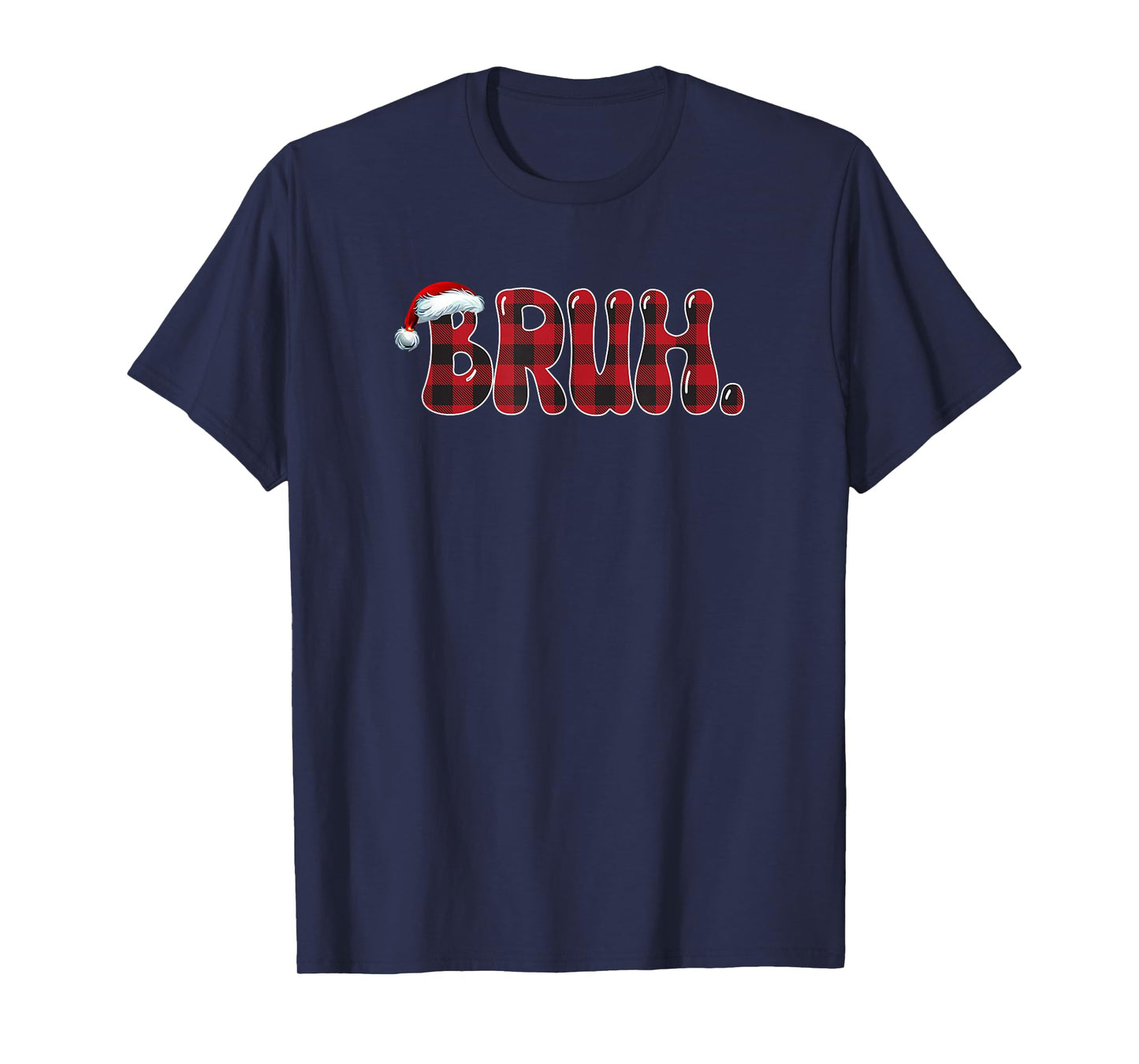 Bruh Funny Christmas Plaid Teens Boys Kids Xmas Pajamas T-Shirt