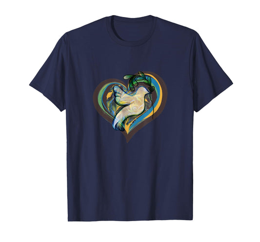 CAT Unisex-Kids Peace T-Shirt, Black, Small, Short Sleeve, Crew Neck, Classic Fit, Modern Peace Theme, Bird, Hearts, All Seasons, 1 Count, 0 Pockets, Stretchable, Adults, Unisex