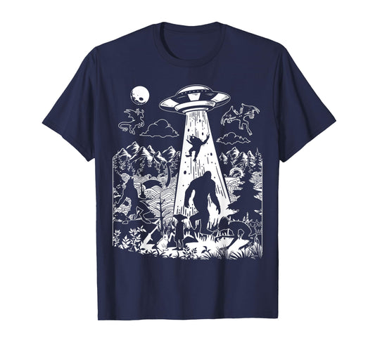 Mothman Bigfoot Dogman Alien Loch Ness All Cryptid Monsters T-Shirt